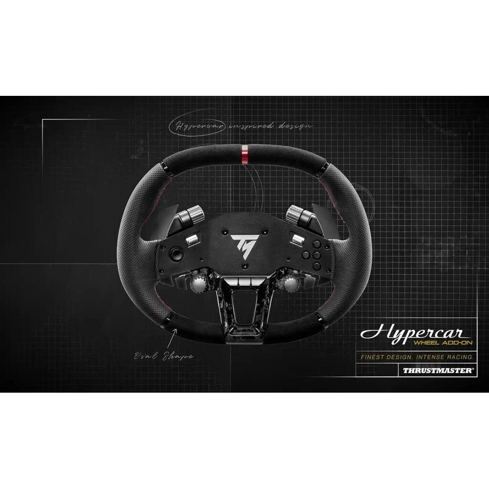 Thrustmaster Hypercar Wheel Add-On - Style Hypercar/GT, Palettes Magnétiques en Métal, Libération Rapide de Nouvelle Génération, Compatible PC/PS/Xbox, Version de Vente