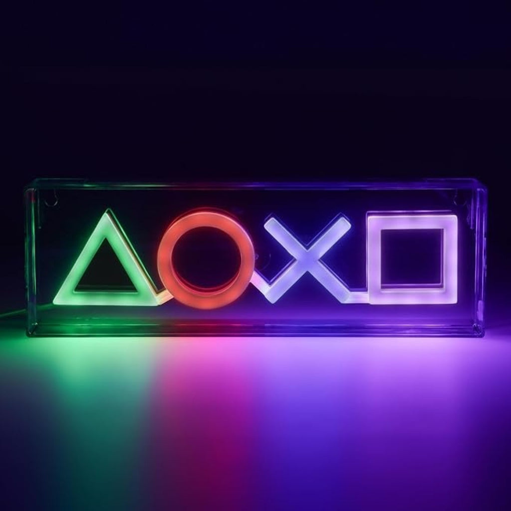 PlayStation Icons Lumière LED Néons - sous Licence Officielle - 30 cm - Fixation Murale - Alimenté par USB