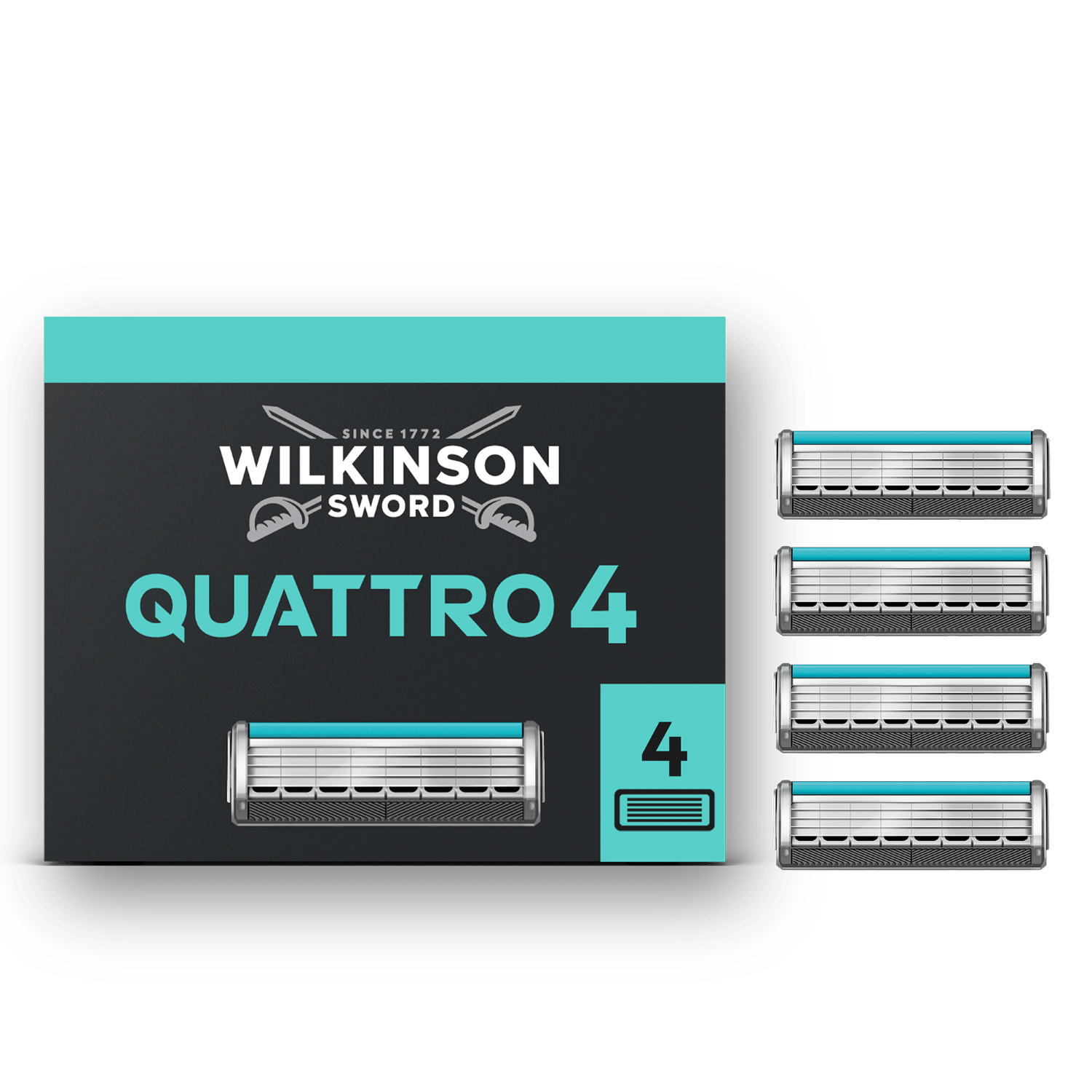 Wilkinson Sword Lames de Rasoir Quattro Titanium Sensitive x4