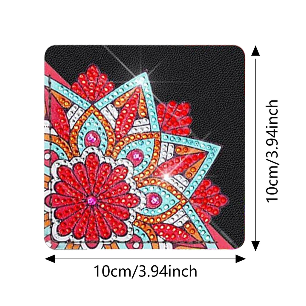 Ju7cer Lot de 8 Marque-pages de Peinture aux Diamants - Ensemble de Loisirs Créatifs Art aux Diamants Cristal Lotus Noir | Pour Adultes et Femmes 4×4 Pouces (10×10 cm)