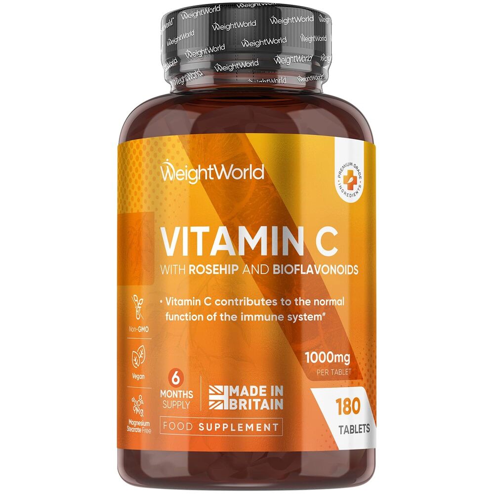 WeightWorld Vitamine C avec cynorrhodon et bioflavonoïdes 1000 mg 180 comprimés