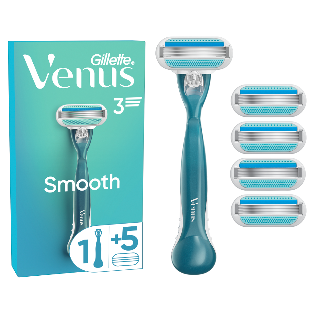 GILLETTE Venus Smooth+ Rasoir avec 5 recharges