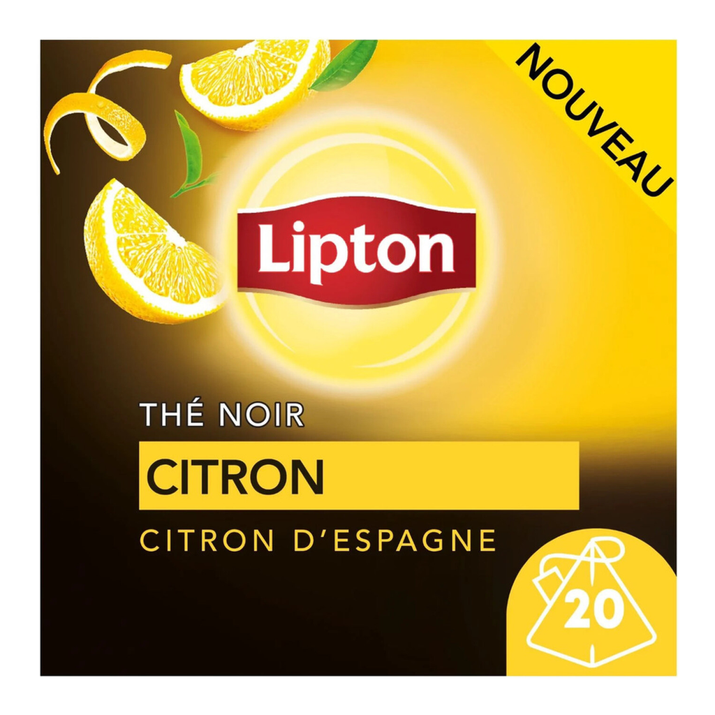 Lipton Thé noir citron - 20 sachets/34 g