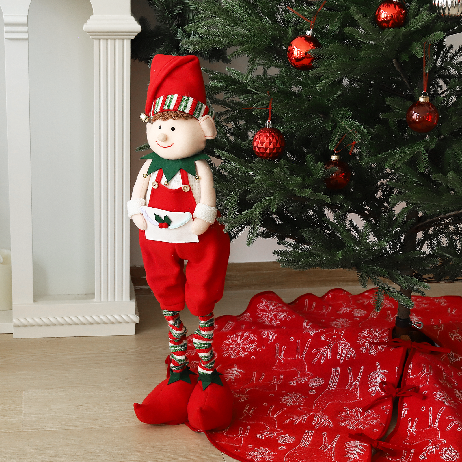 Lutin de Noël avec pieds à hauteur réglable - 48-70 cm