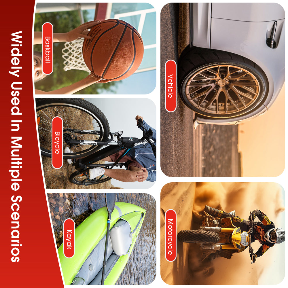 Carsun Mini pompe à air portable pour voitures, motos et vélos avec manomètre mécanique de pression des pneus