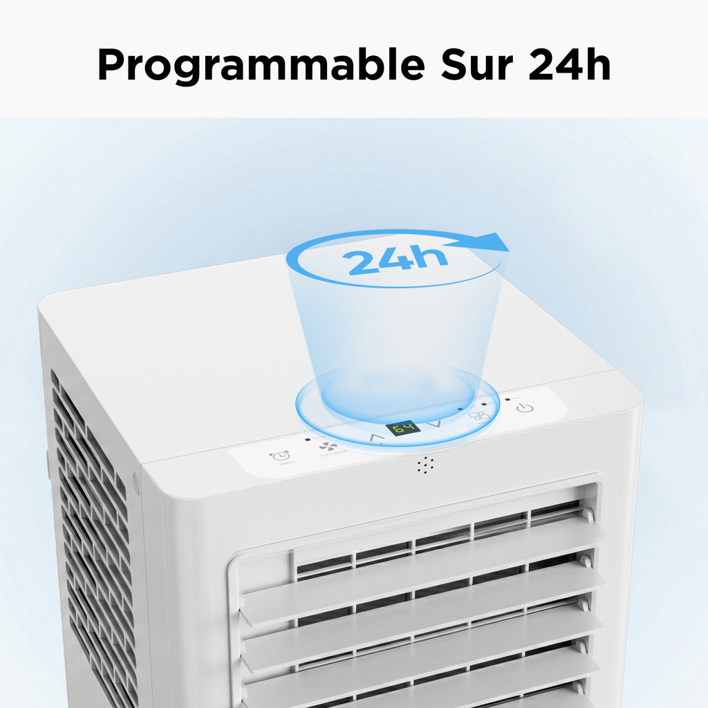 Climatiseur mobile TCL 9000 BTU, Mode 3 en 1 refroidissement / ventilateur / déshumidificateur, Refroidissement uniquement, Télécommande, Kit pour fenêtre coulissante inclus, Classe énergétique A.