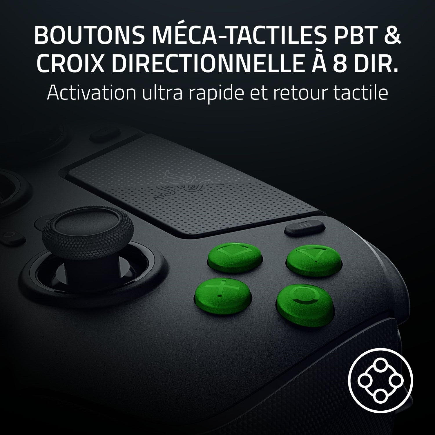 Razer Raiju V3 Pro Manette eSport sans fil - PS5 & PC - Noir