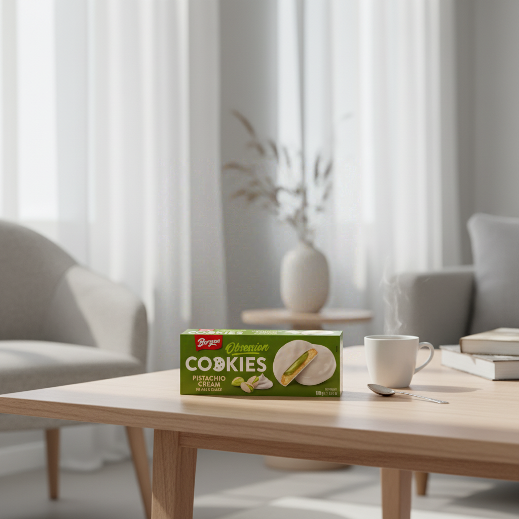 BERGEN Biscuits à la crème de pistache et glaçage au lait - 128 g