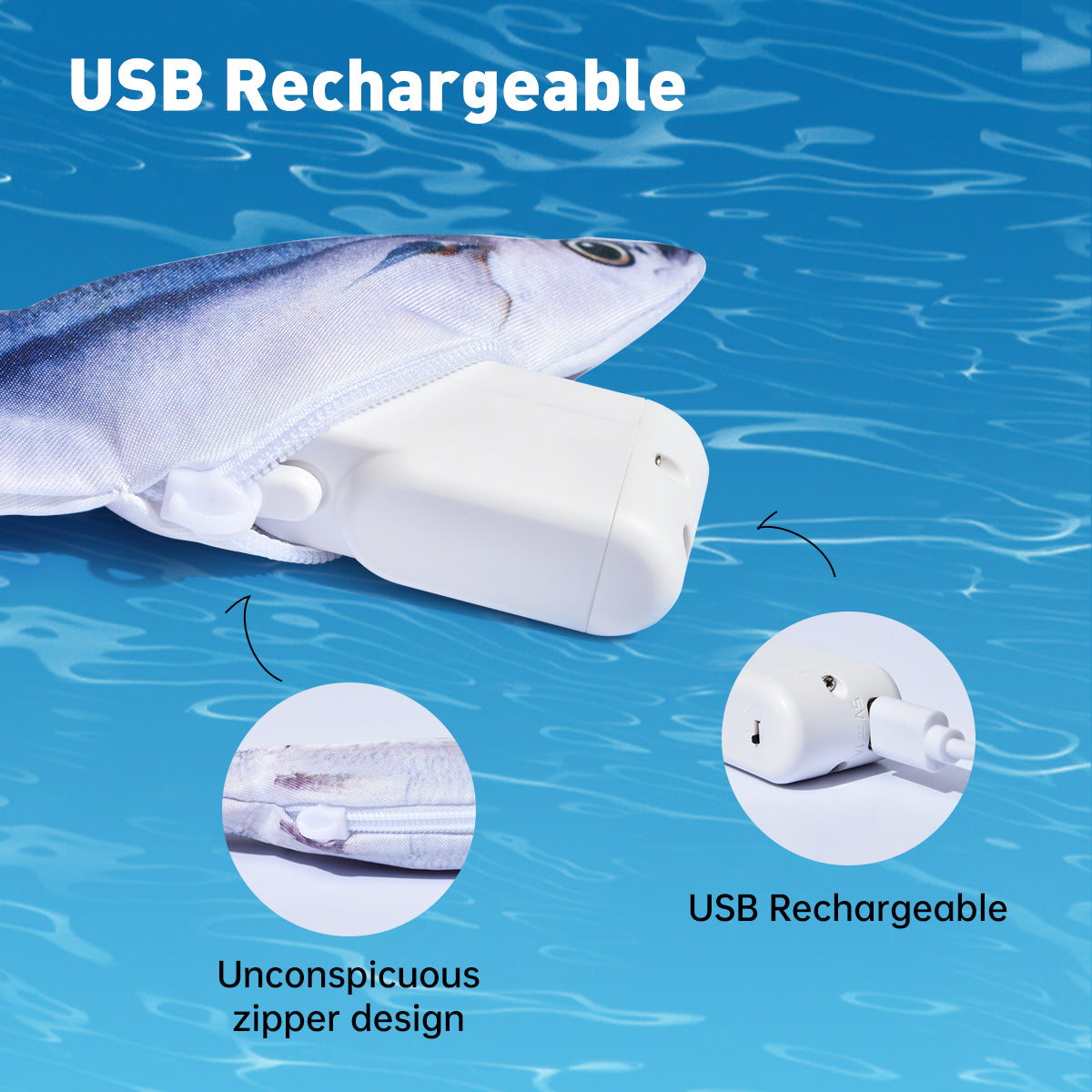 PETGRAVITY Lot de 3 jouets poissons remuants pour chat avec herbe à chat