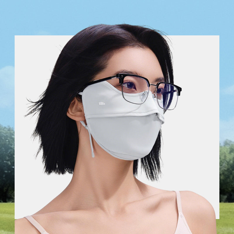 Beneunder Masque de protection solaire avec protection des yeux et effet rafraîchissant AL01j - Gris de montagne - F (Taille unique)