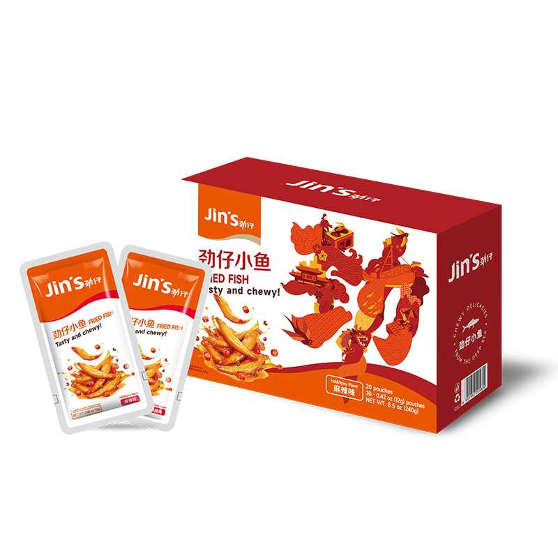 Jin Zai Petits poissons saveur mala 240 g (12 g x 20)