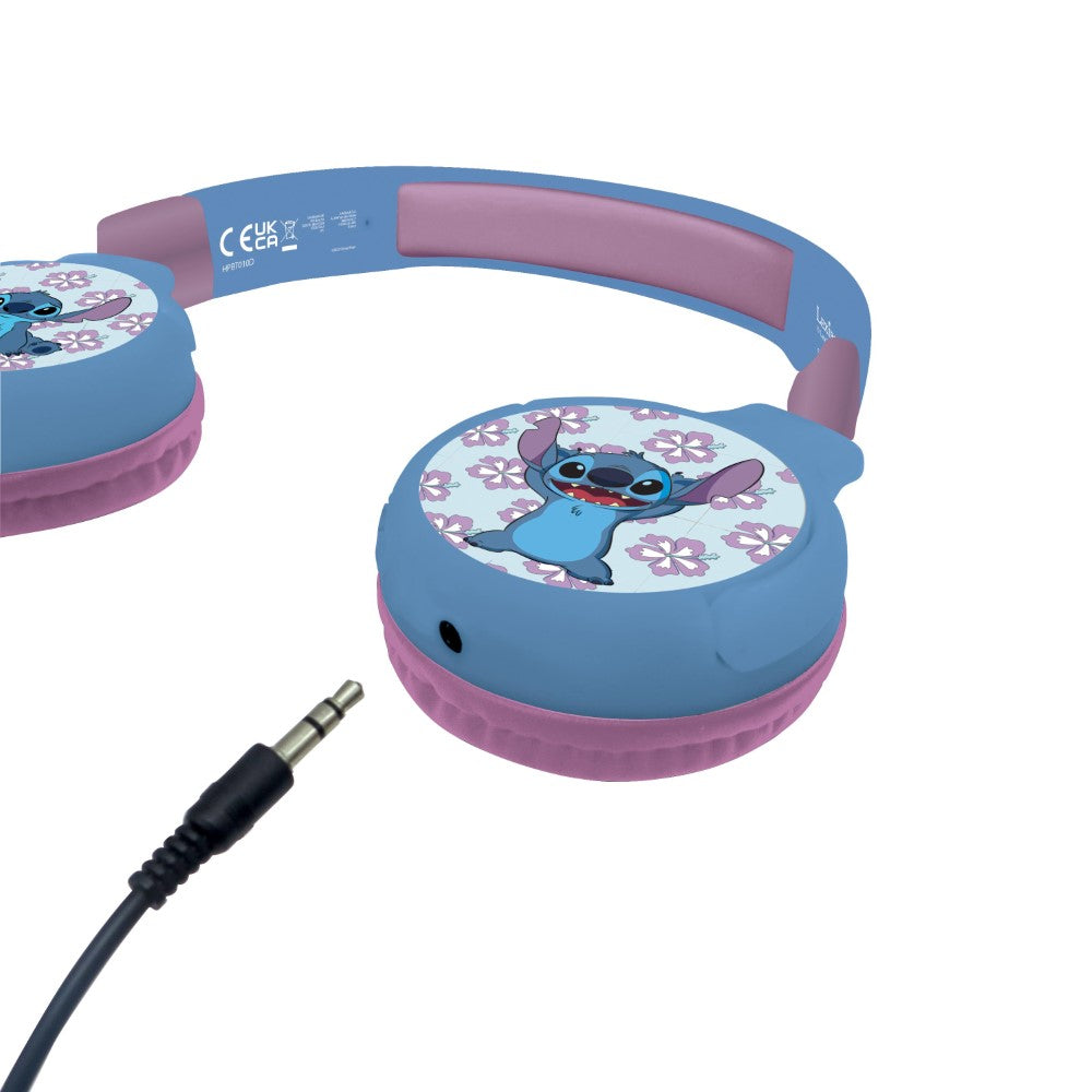 Lexibook Casque 2-en-1 Bluetooth® et Filaire confortable et pliable avec limitation de son design Stitch