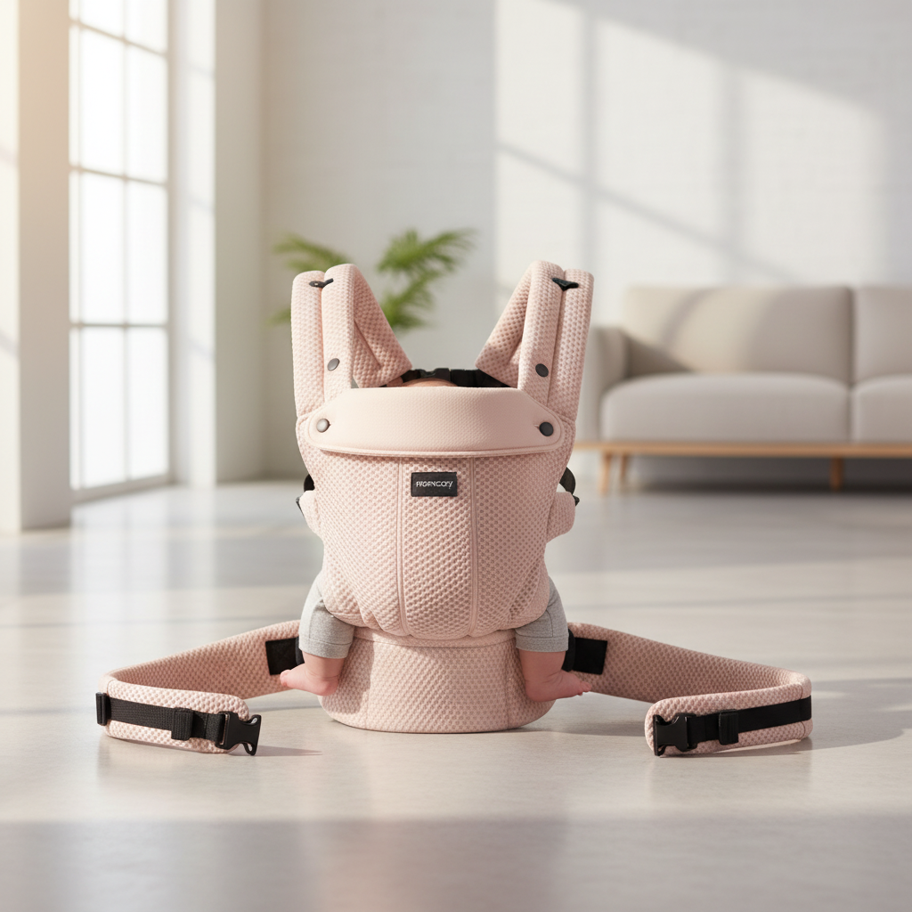 Momcozy Porte-bébé en maille respirante, Conception ergonomique, Léger et facile à utiliser, Pour 3,2-20 kg, Soutien lombaire renforcé, Confort toute la journée, Mains libres, Rose, Cadeaux pour maman
