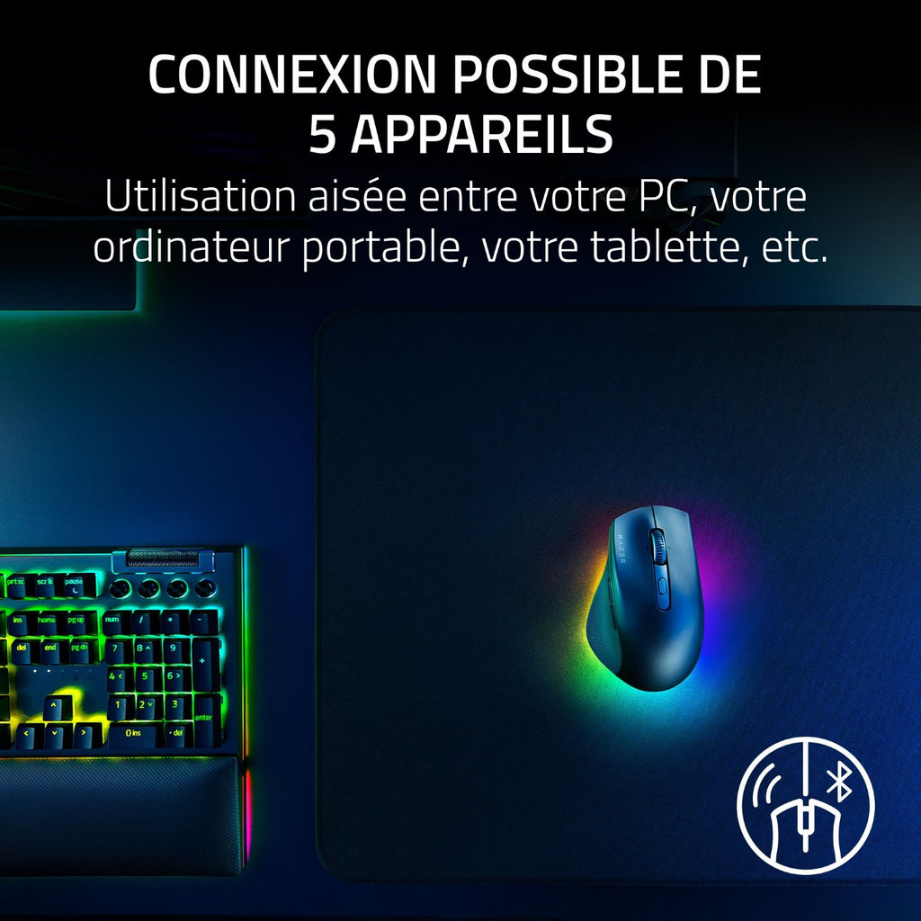 Razer Pro Click V2 Souris Gaming sans fil - 30000 DPI, 9 Bouttons - Noir