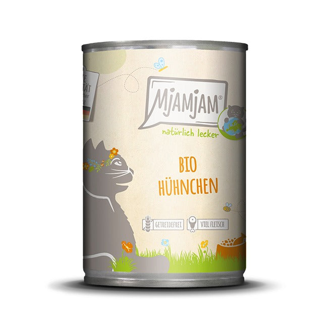 MjAMJAM Nourriture humide pour chat poulet biologique naturel 400 g