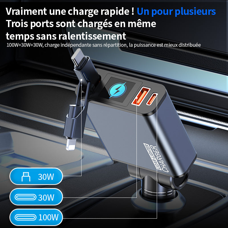 ATSHARK K006S Chargeur de voiture Verre/plastique technique PC+ABS/alliage d'aluminium 1 pièce Bleu noir