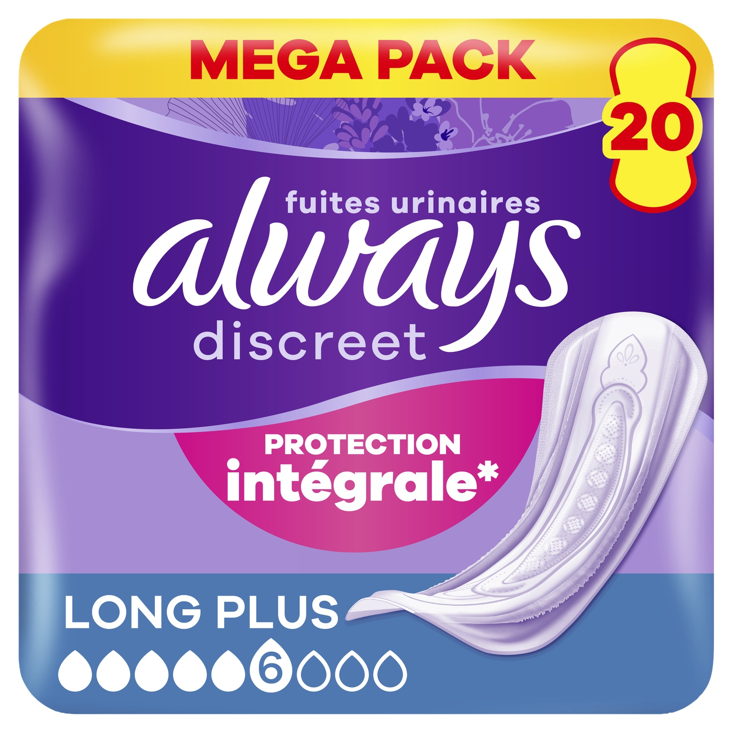 Always Discreet Serviettes Pour Fuites Urinaires Femmes Long Plus 20 Serviettes Protection Intégrale*. Discrétion Incroyable