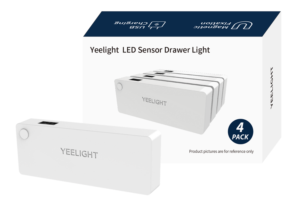 Yeelight Lot de 4 éclairages de tiroir LED avec détecteur de mouvement