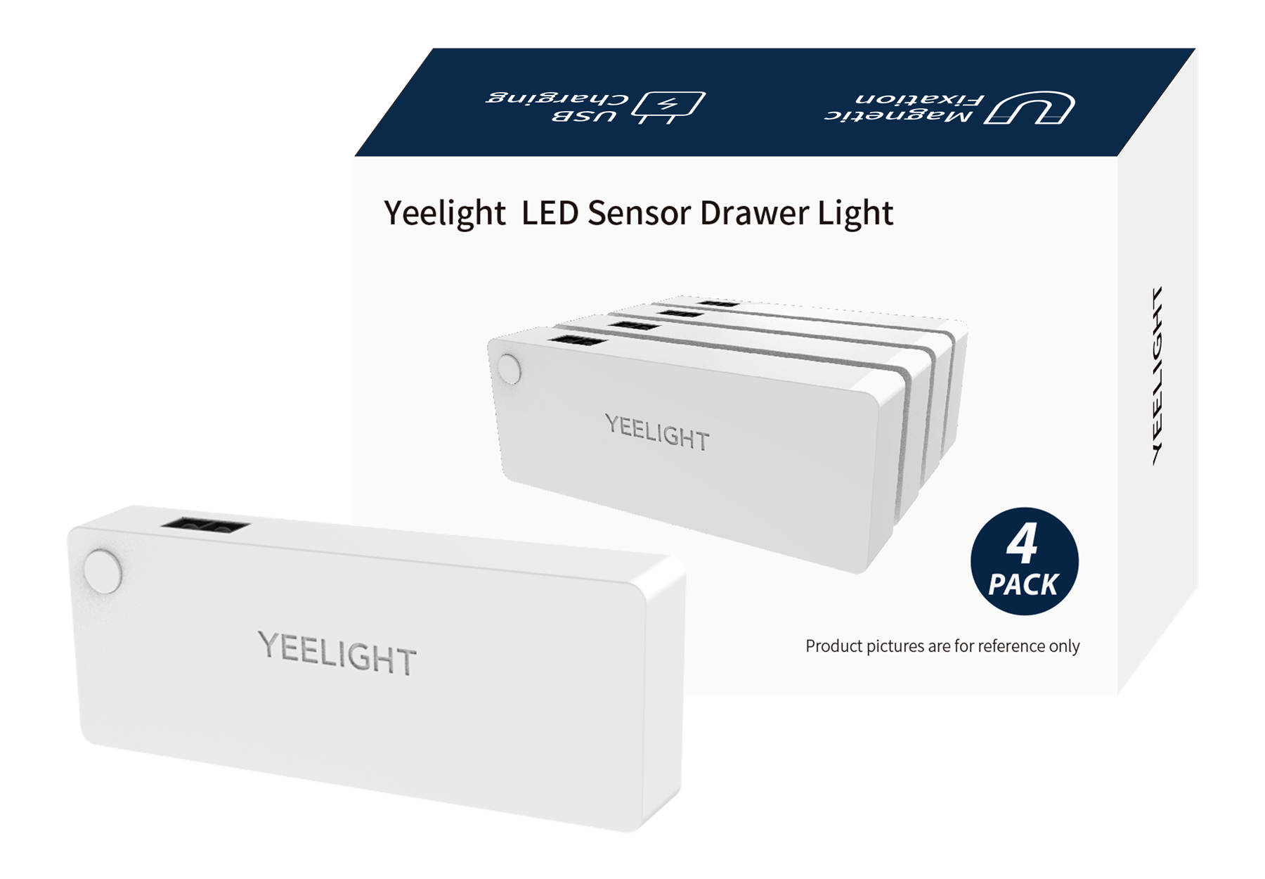 Yeelight Lot de 4 éclairages de tiroir LED avec détecteur de mouvement