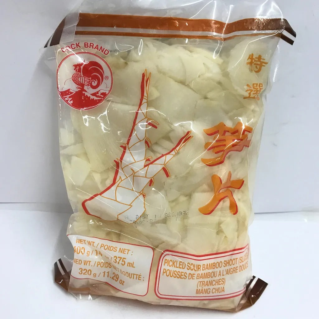 COCK BRAND Pousses de bambou fermentées en tranches - 400 g