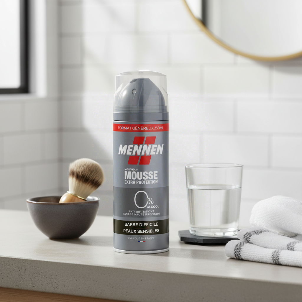 Mennen Mousse à Raser Peau Sensible pour Homme à Barbe Dure 250 ml
