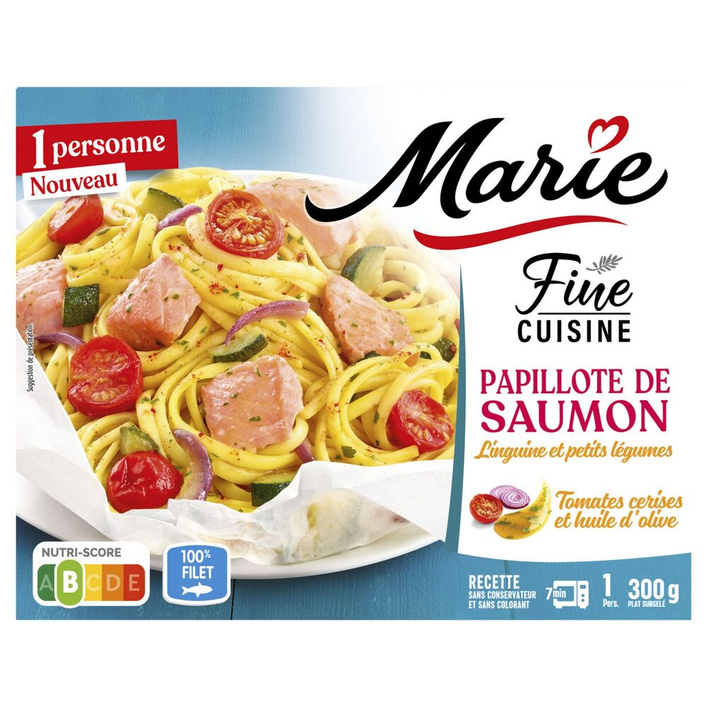 Marie Salmon en Papier Sulfurisé avec Linguine et Petits Légumes 300 g