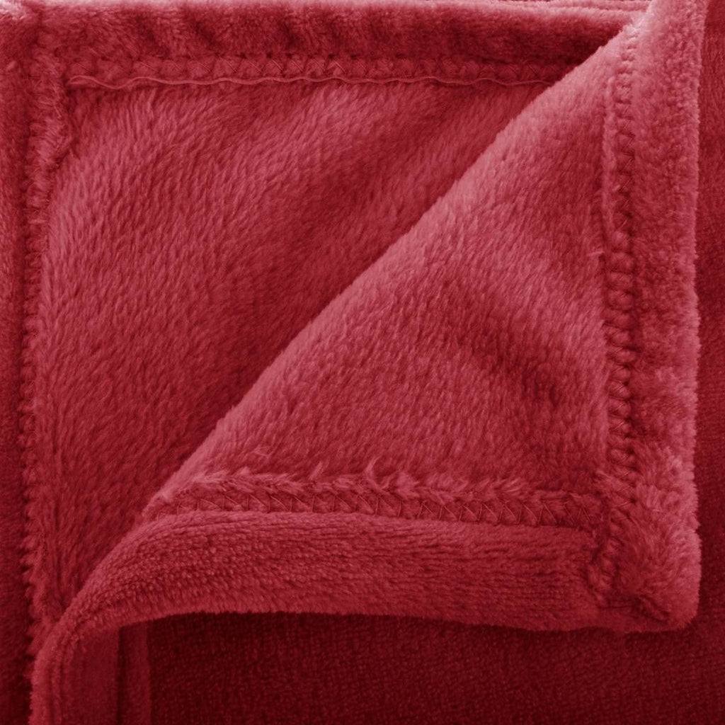 Atmosphera Couverture en polaire de flanelle rouge 180 x 230 cm - 250 g/m²