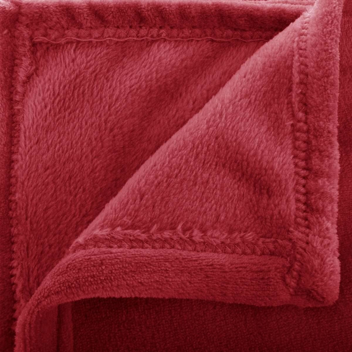 Atmosphera Couverture en polaire de flanelle rouge 180 x 230 cm - 250 g/m²