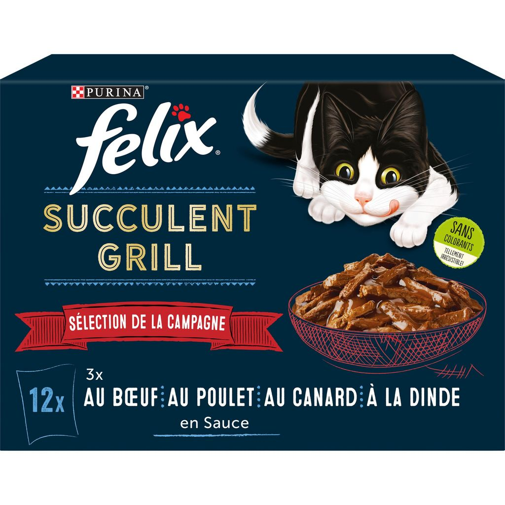 Felix Nourriture pour chat Sélection grillée succulente en sauce - 12 x 85 g