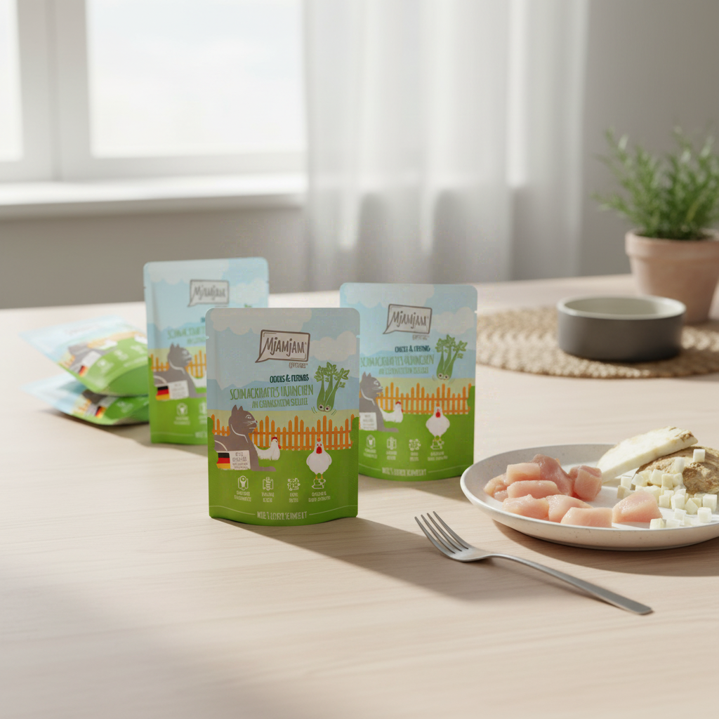 [Peut être servi frais pour l'été] MjAMjAM Quetschie Nourriture humide pour chat au poulet 300 g x 6