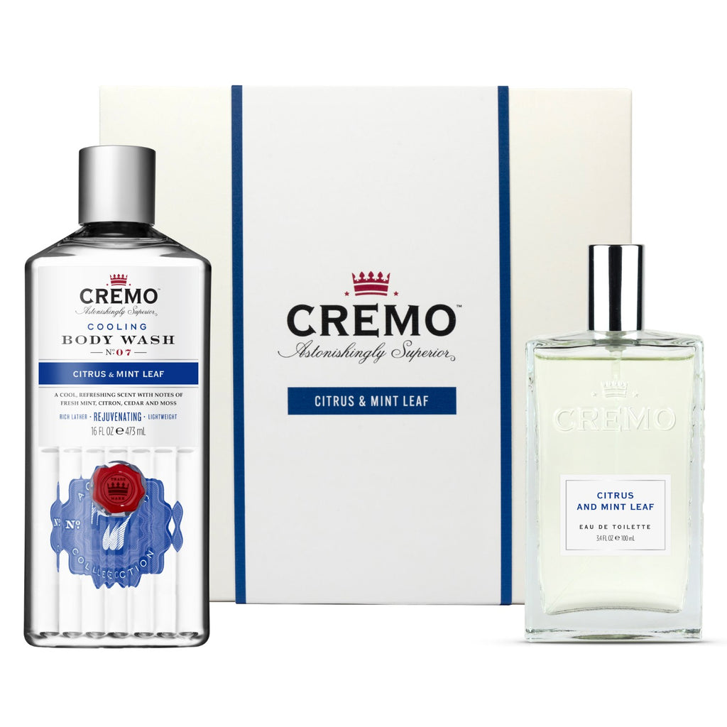 CREMO Agrumes & Feuilles de Menthe - Coffret Cadeau pour Homme (Eau de Toilette + Gel Douche) - 1 Unité