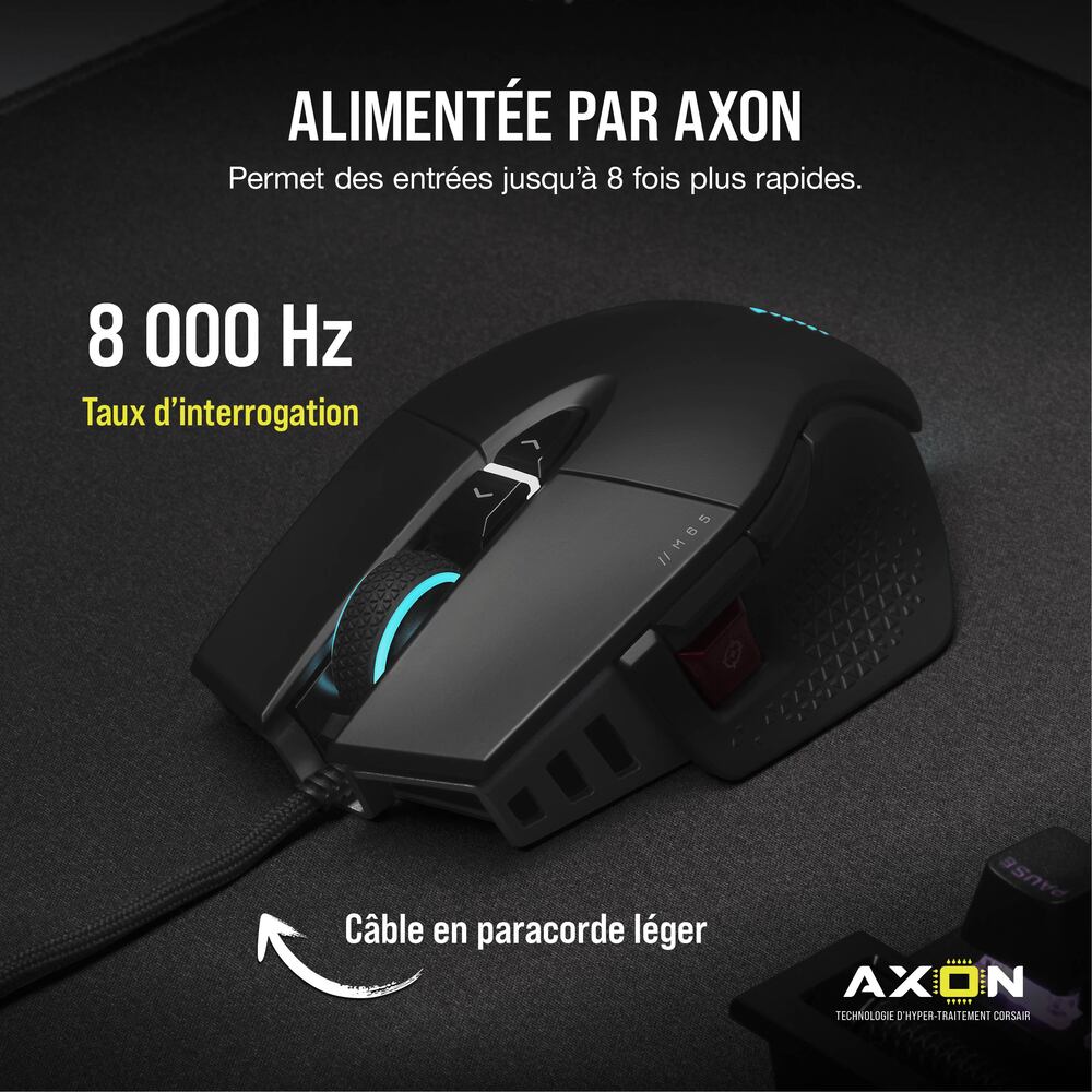 Corsair M65 RGB ULTRA Souris de Jeu Filaire - 26000 DPI 8 boutons - noir