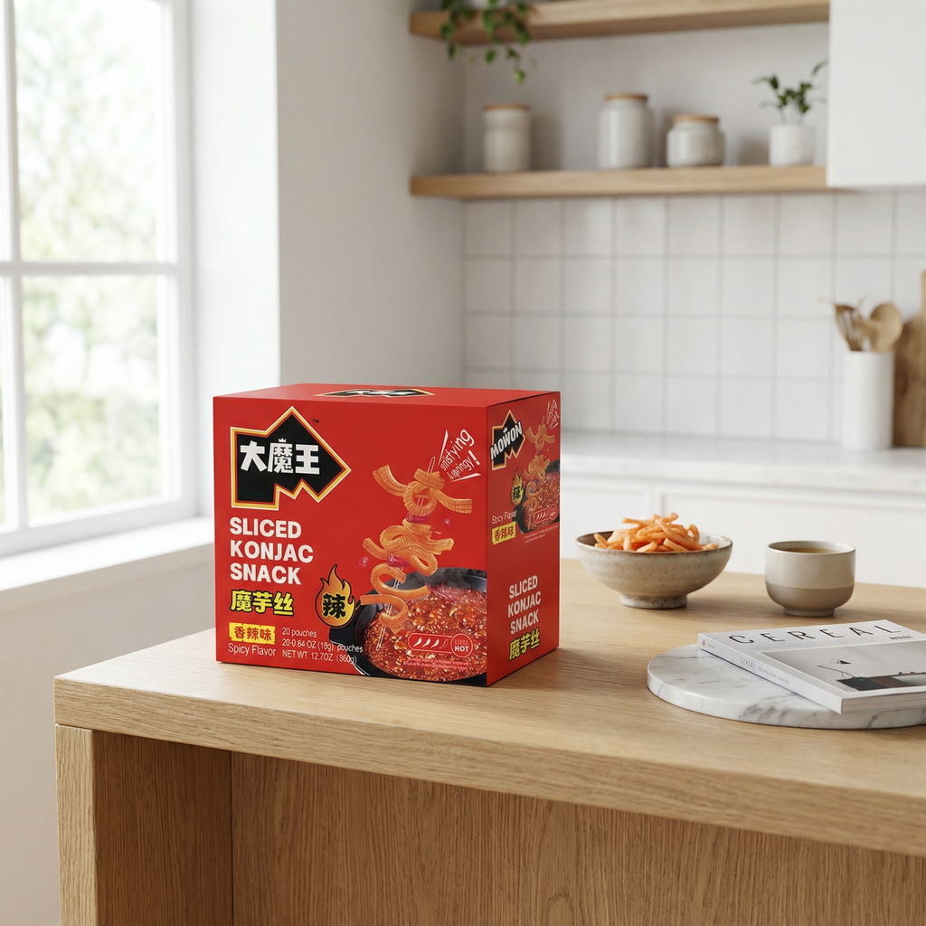 Yan Jin Pu Zi MOWON Lanières de Konjac Sel et Poivre, Saveur Épicée, 18 g * 20