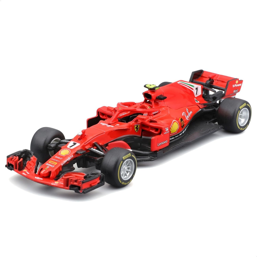 Scuderia Ferrari Échelle 1/43 Pack de 7 Voitures de Formule 1 avec Présentoir