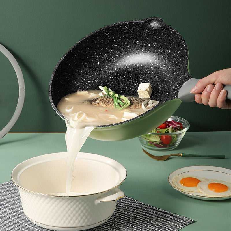 COOKER KING Série Bambou Wok en aluminium antiadhésif tous feux 32 cm
