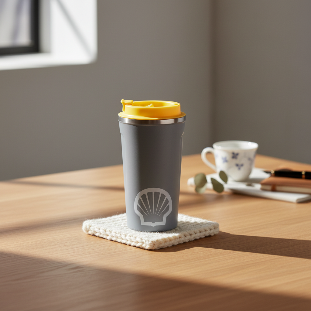 Tasse avec couvercle à double paroi Shell - 500 ml