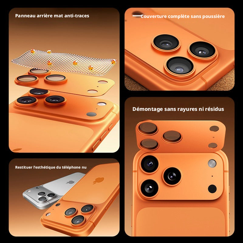 Protection d’objectif pour iPhone 17 Pro Max, haute transmittance, alliage métallique, anti-choc, orange, 1 pièce