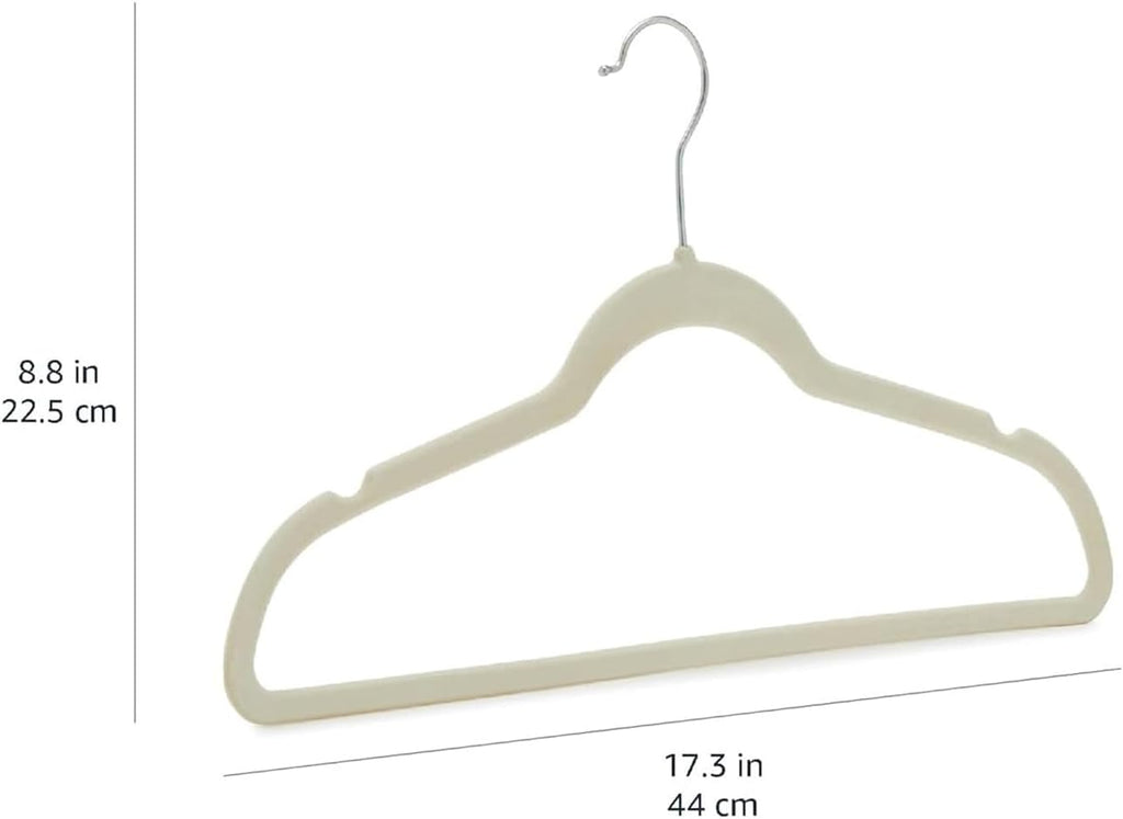 ANQI Lot de 30 cintres en velours antidérapants - Ivoire/beige