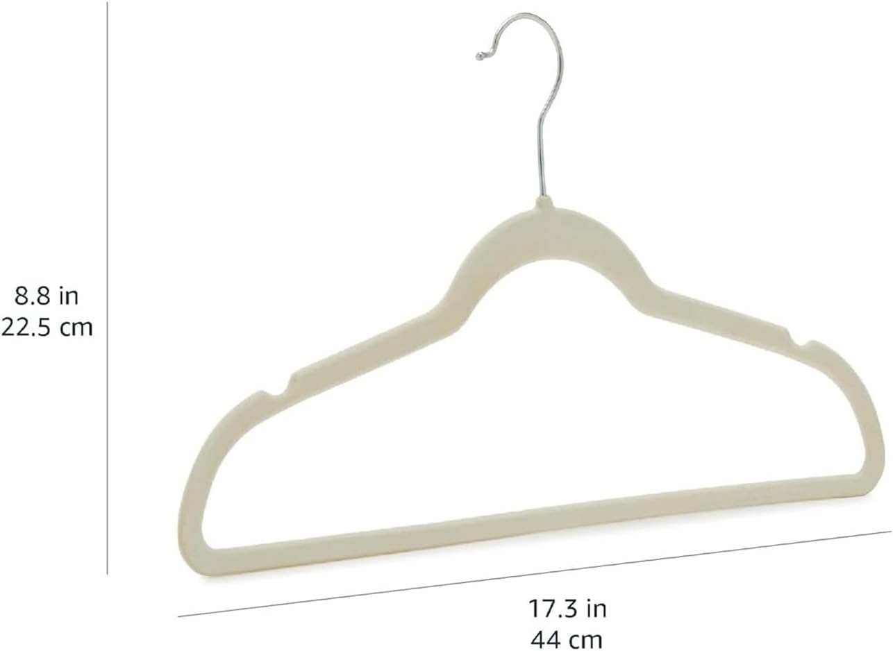 ANQI Lot de 30 cintres en velours antidérapants - Ivoire/beige