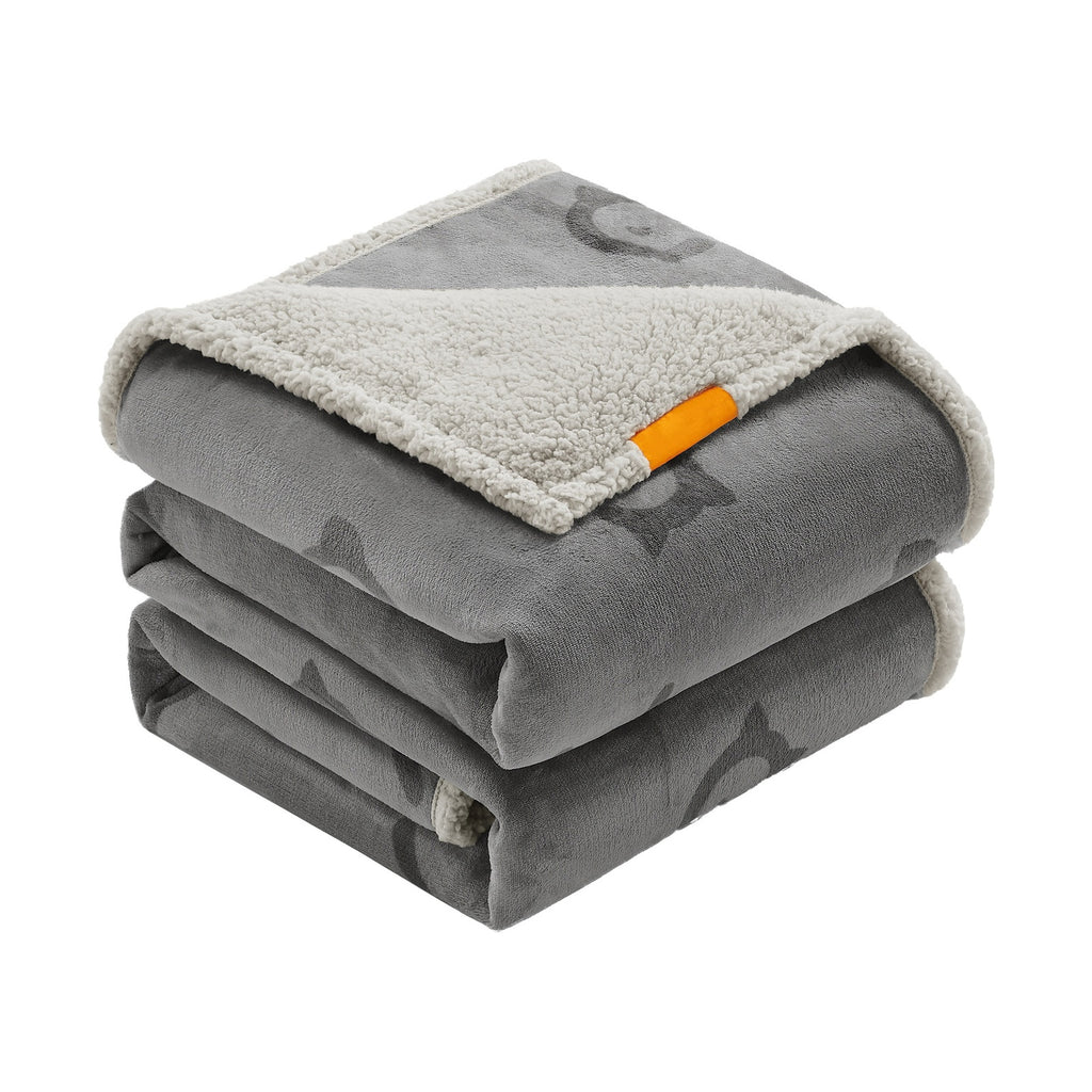 Ochama Couverture imperméable pour chien, 229 x 203 cm, couverture en polaire Sherpa pour animaux, lavable en machine, protège-canapé pour chien réversible, gris