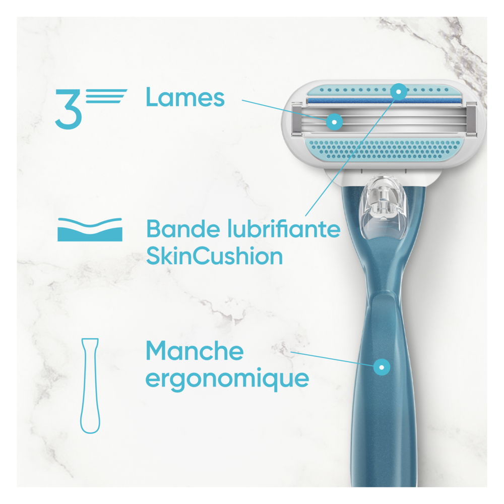 GILLETTE Venus Sensitive - Rasoirs jetables 3 lames - 3 pièces