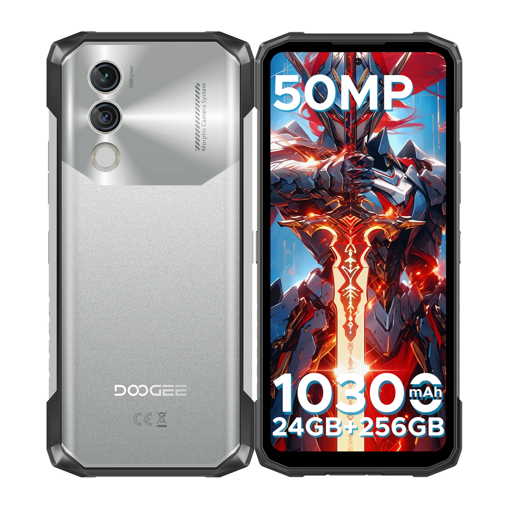 DOOGEE Blade 10 Smartphone robuste et puissant, (2025) 24 Go + 256 Go / 2 To, 10300 mAh Android, 50 MP, 6,6" HD+, 3 emplacements pour carte, Téléphones mobiles débloqués 4G double SIM
