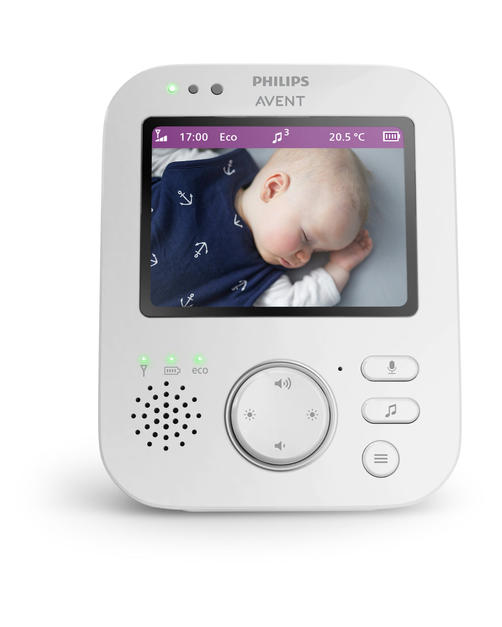 Philips Avent Premium SCD892/26 Babyphone caméra - écran couleur 8,9 cm, vision nocturne infrarouge, zoom numérique, audio bidirectionnel, connexion sécurisée - Blanc