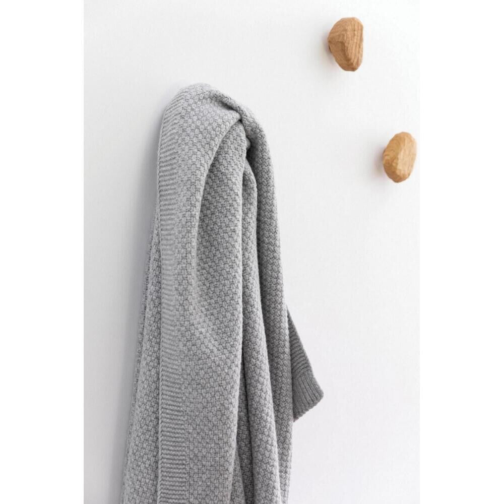 Vivaraise Danilo Plaid tricot recyclé perle - 130 x 160 cm
