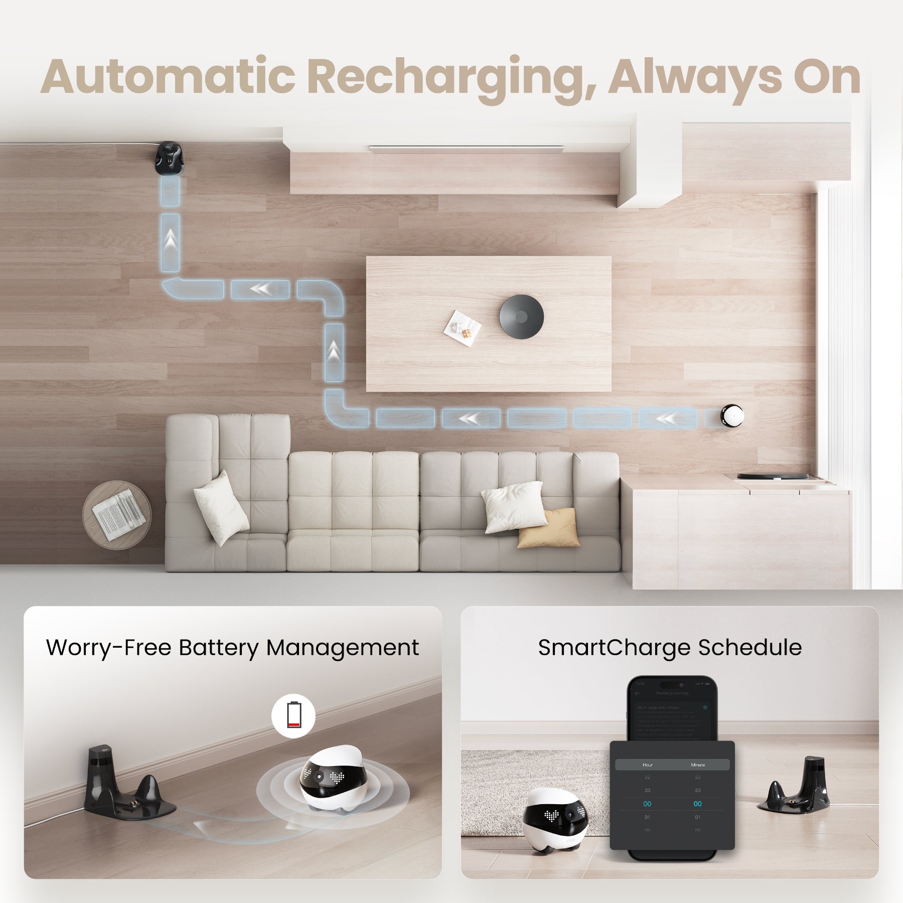 Enabot EBO Air 2 Robot compagnon avec surveillance en temps réel intelligente et interaction à distance avec les animaux - Rose