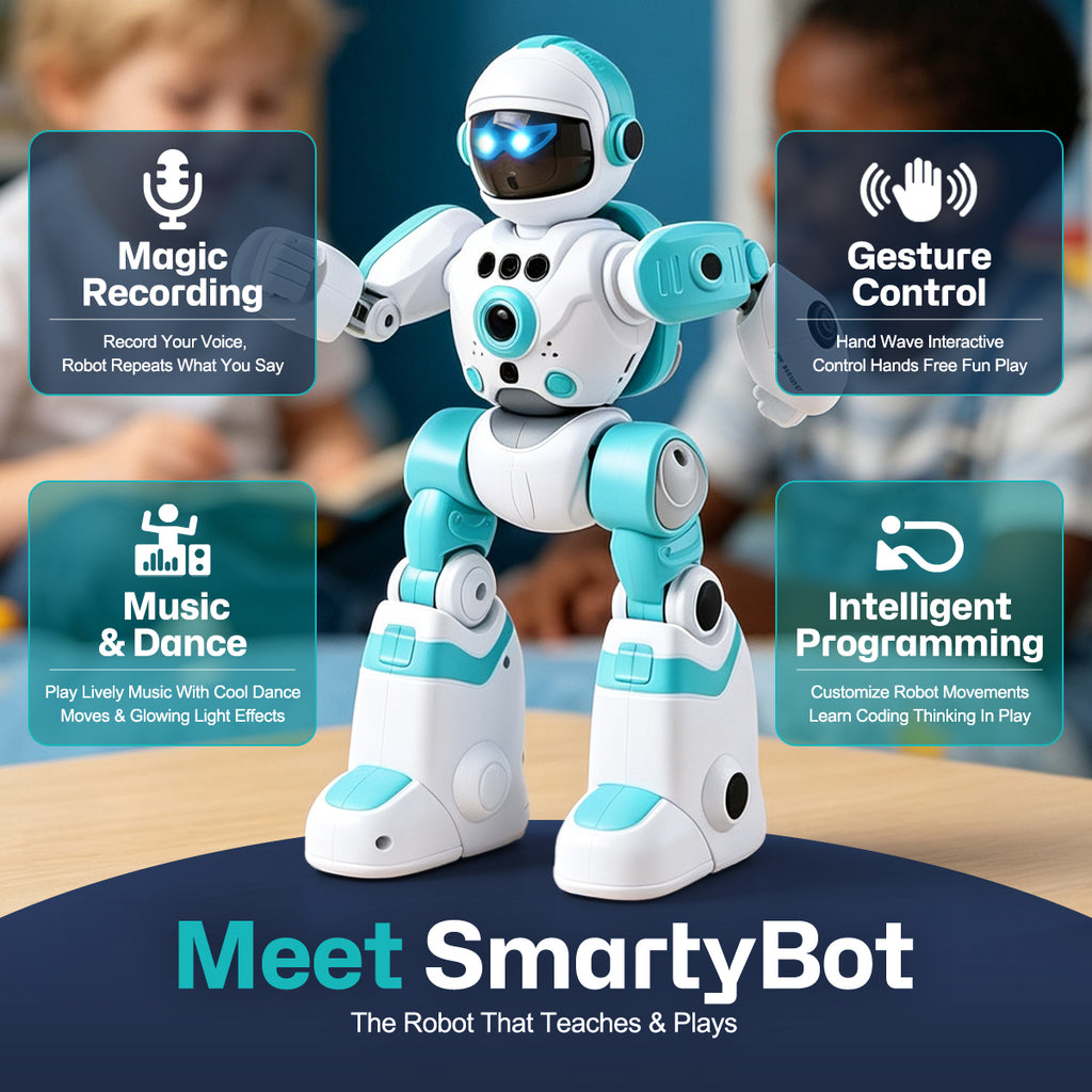 Large Robot with Remote Voice Control: Smart Programmable Educational Storytelling Toy with Gesture Sensing, Gift for Kids.