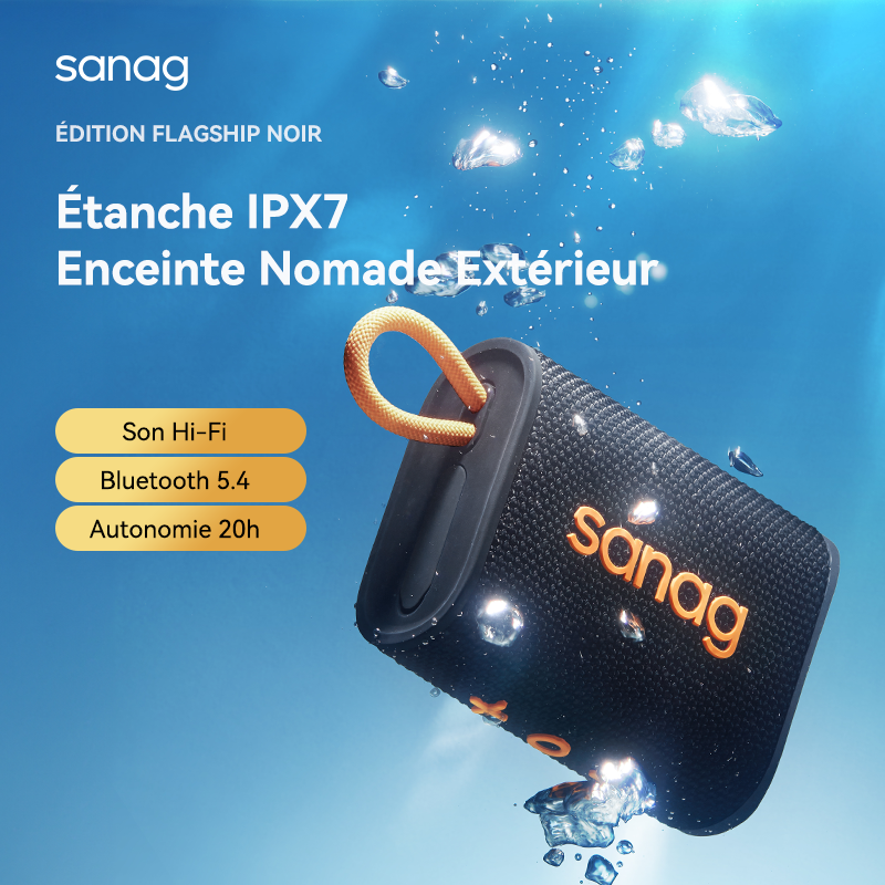 Sanag M13S II Pro Max Enceinte sans fil Bluetooth portable et étanche - Noir