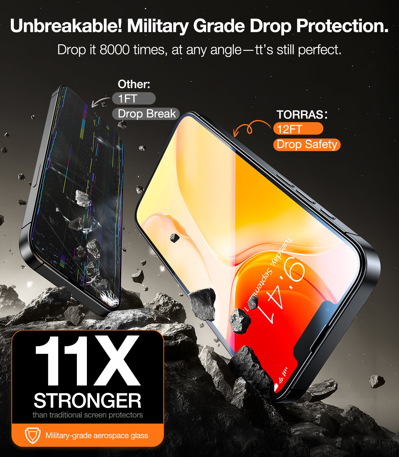 TORRAS Protection d’écran Install Master pour iPhone 17 Pro - Transparent