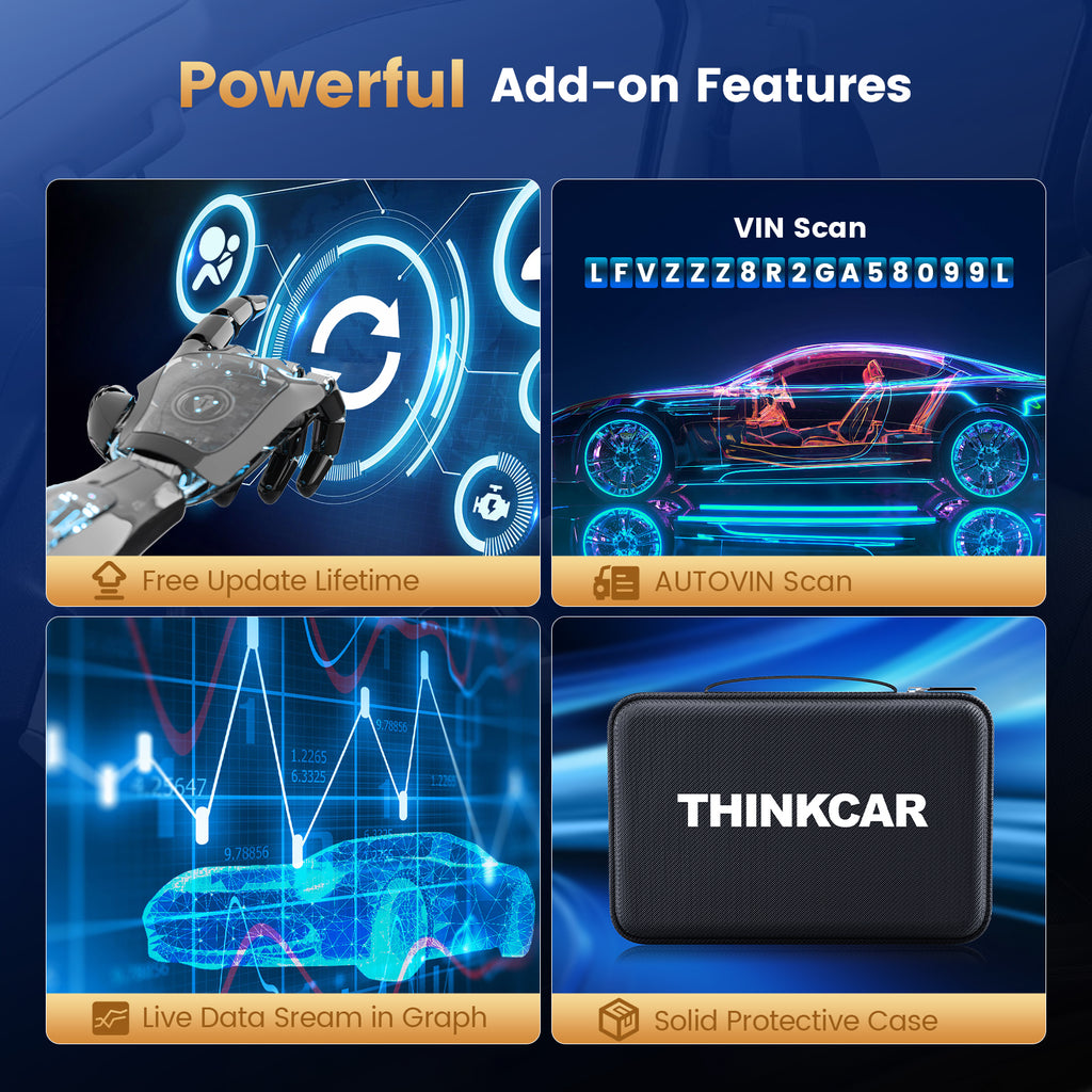 THINKCAR ThinkSCAN 689 Outil de diagnostic OBD2 pour voiture, avec 34 fonctions de remise à zéro et diagnostic complet des systèmes, lecteur de données pour tests actifs