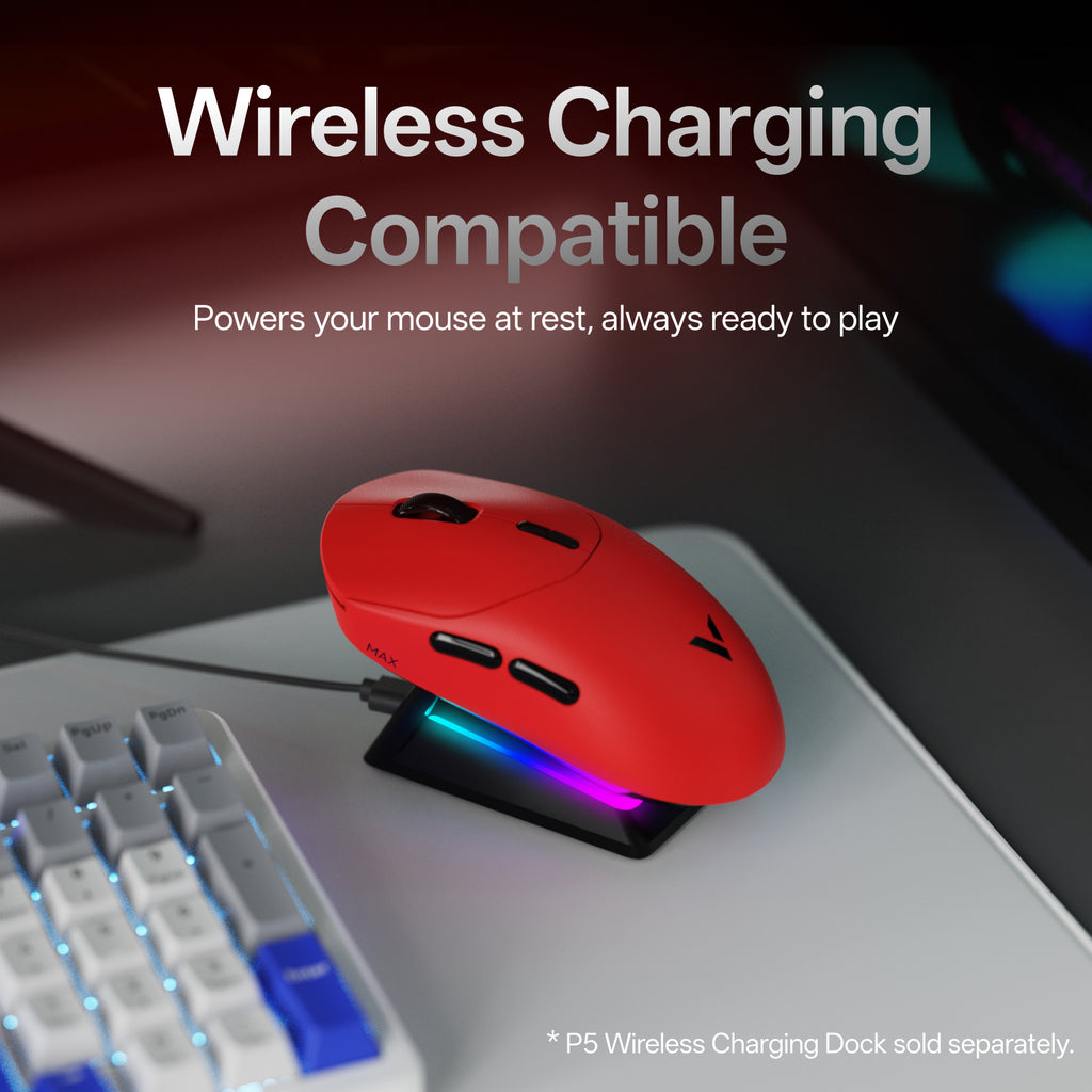 Rapoo VT2 MAX Souris de jeu sans fil, Véritable fréquence d’interrogation sans fil 8K, Légère 53 g, Autonomie jusqu’à 750 h, Microcontrôleur Nordic nRF54L15